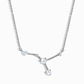 Fine Moonstone Lab Diamond Necklace - Cancer Zodiac Constellation