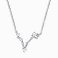 Fine Moonstone Lab Diamond Necklace - Pisces Zodiac Constellation