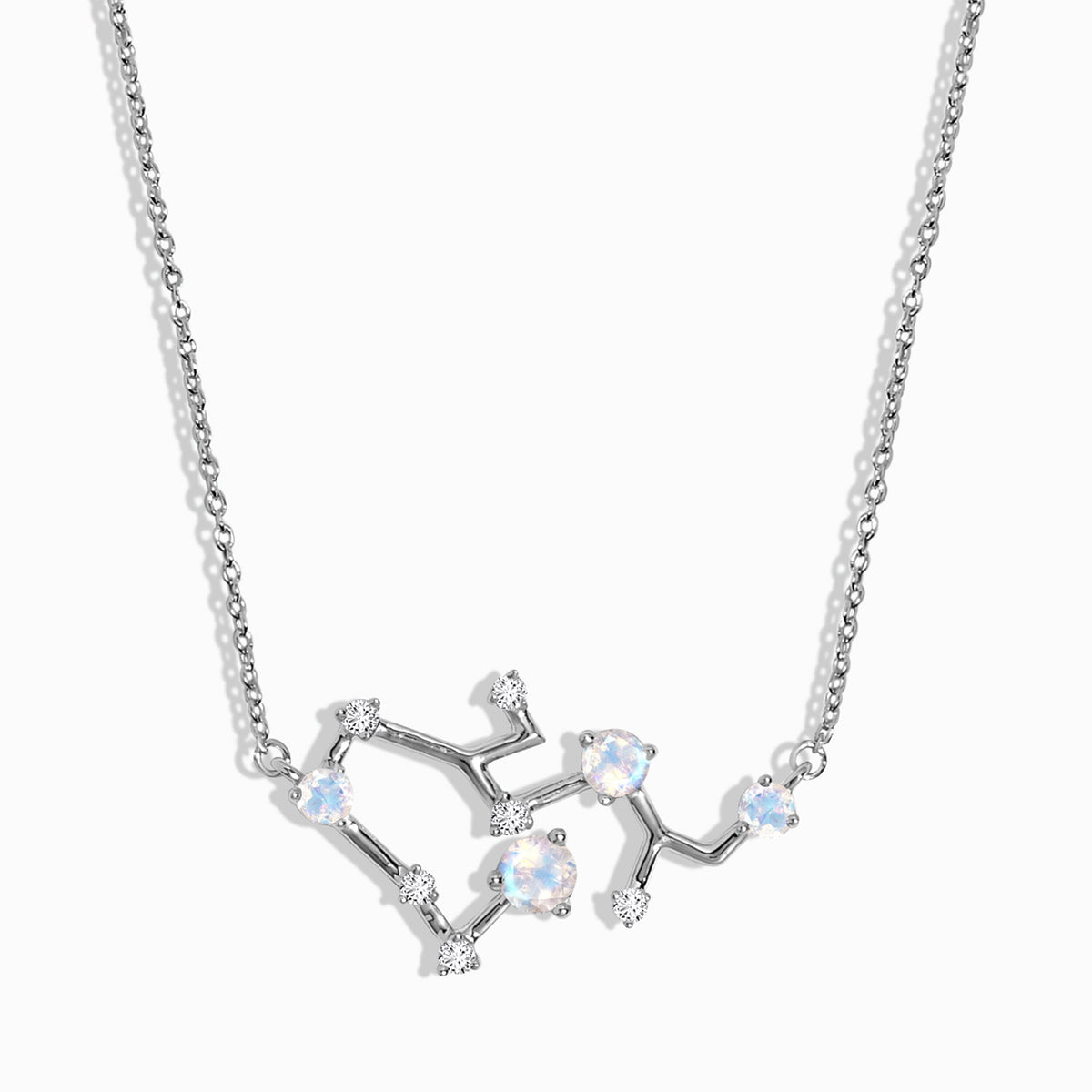 Fine Moonstone Lab Diamond Necklace - Sagittarius Zodiac Constellation