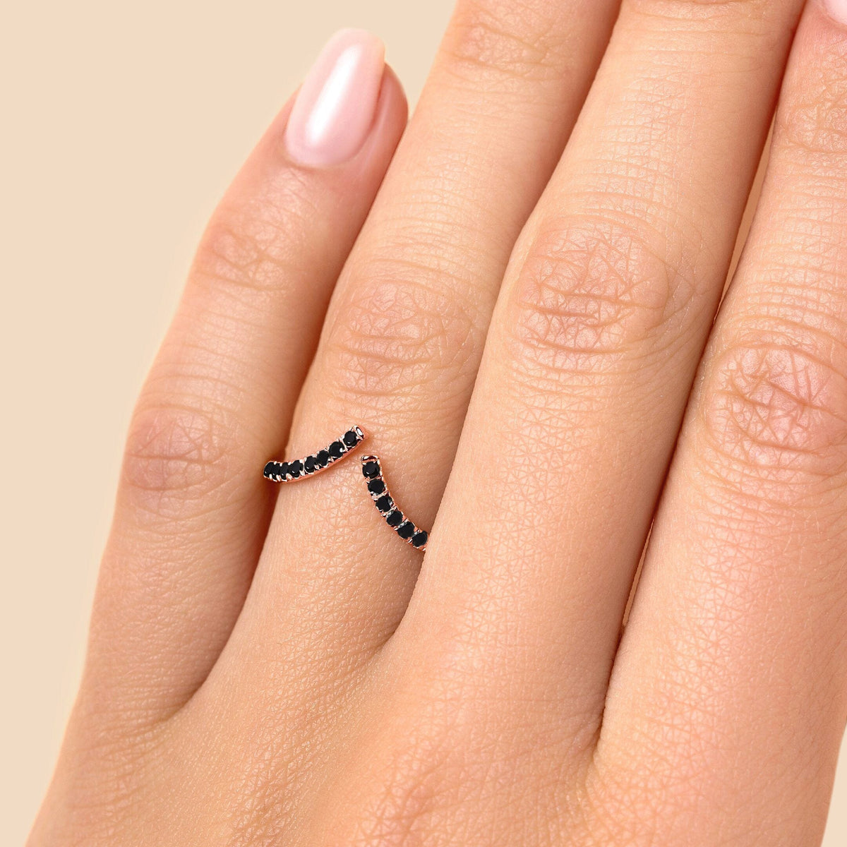 Adjustable Black Spinel Ring - Infinite