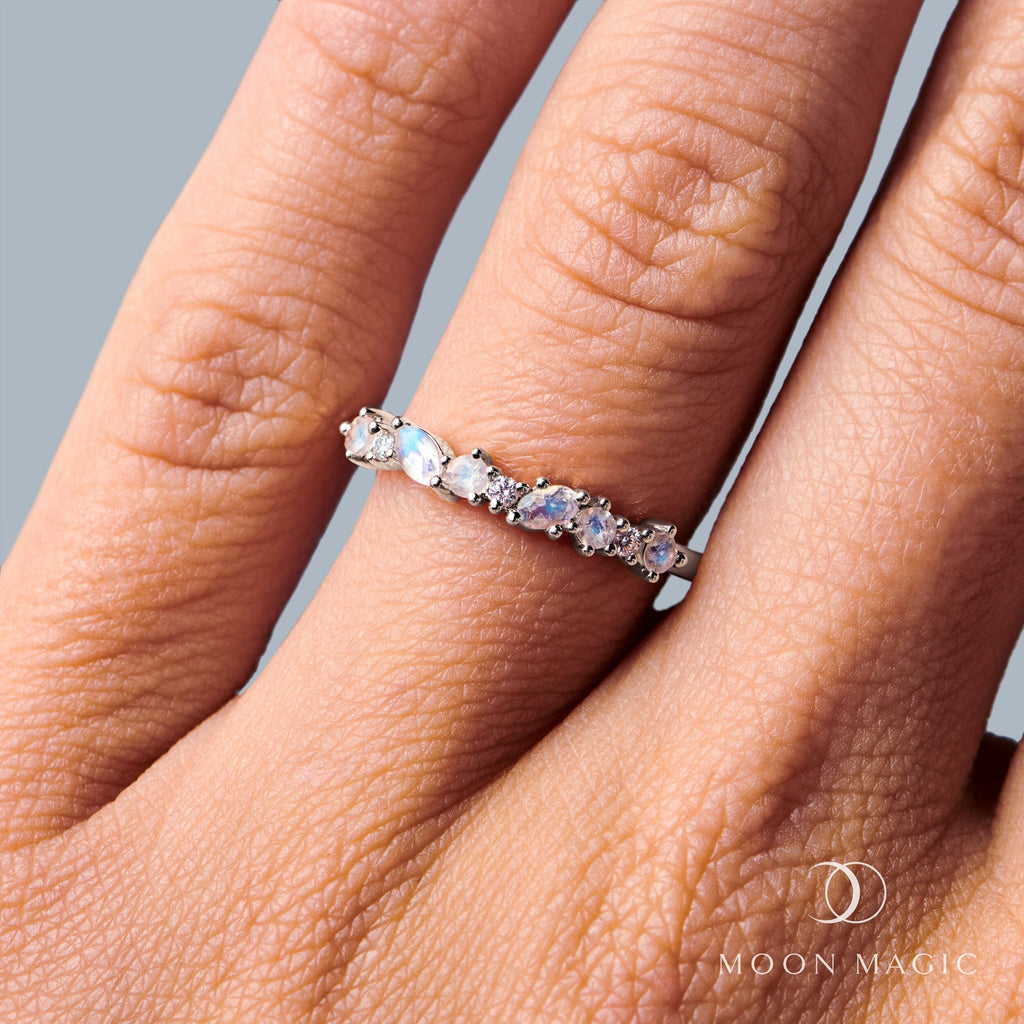 Fine Moonstone Lab Diamond Ring - Grace