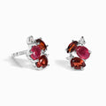Fine Ruby Garnet Lab Diamond Earrings - Orion