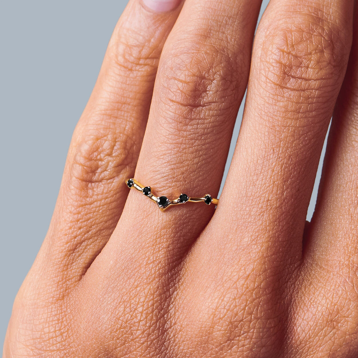 Black Spinel Ring - Cosmic Crown