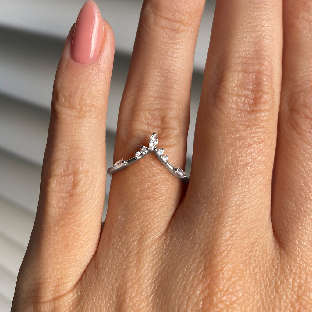 White Zircon Ring - Diadème Band