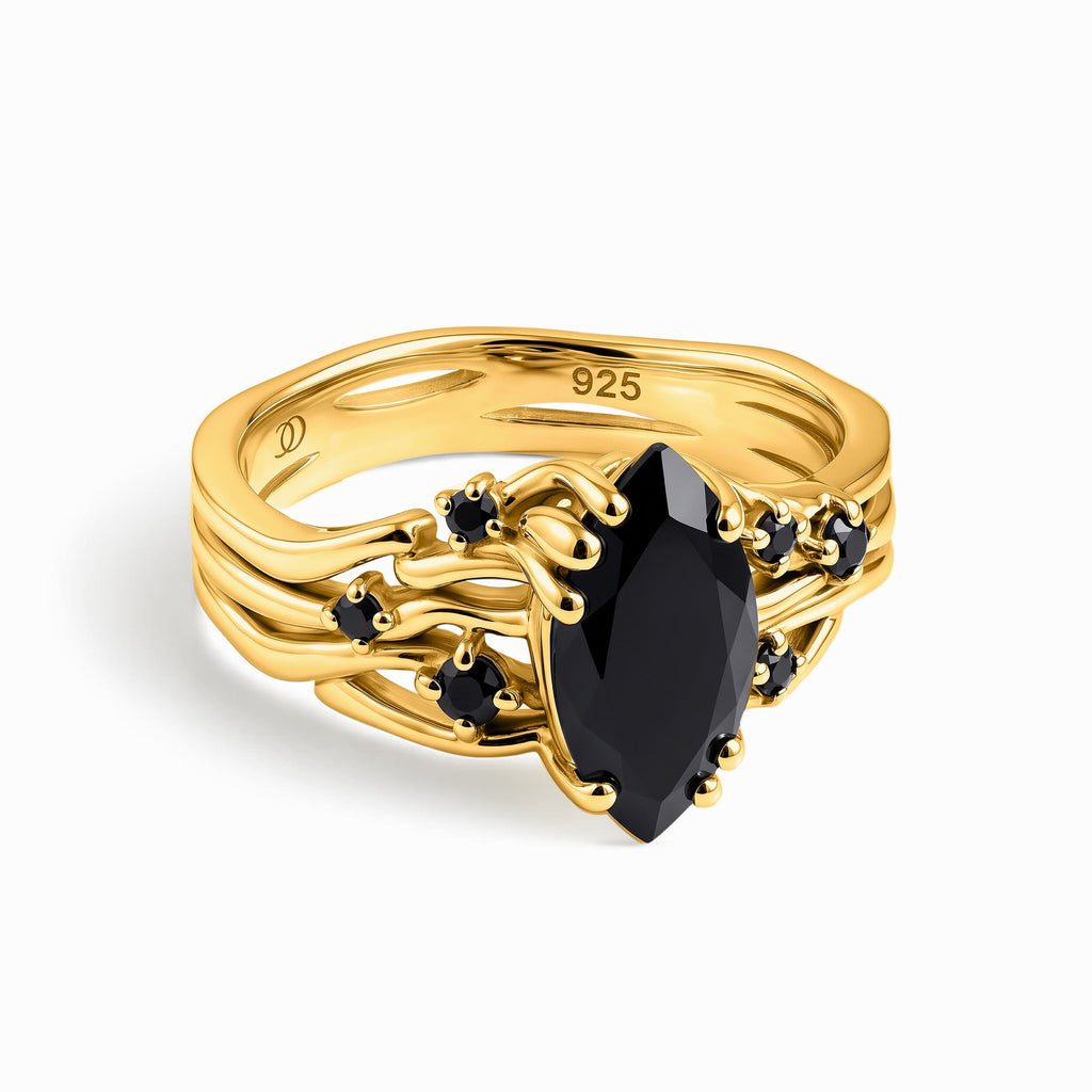 Black Obsidian Black Spinel Ring - Radiance