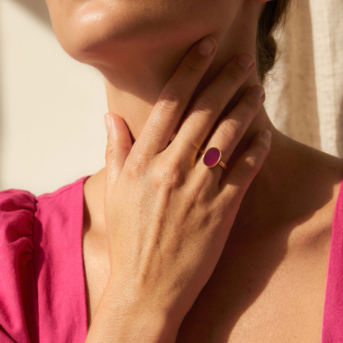 Pink Quartz Ring - Enfolded