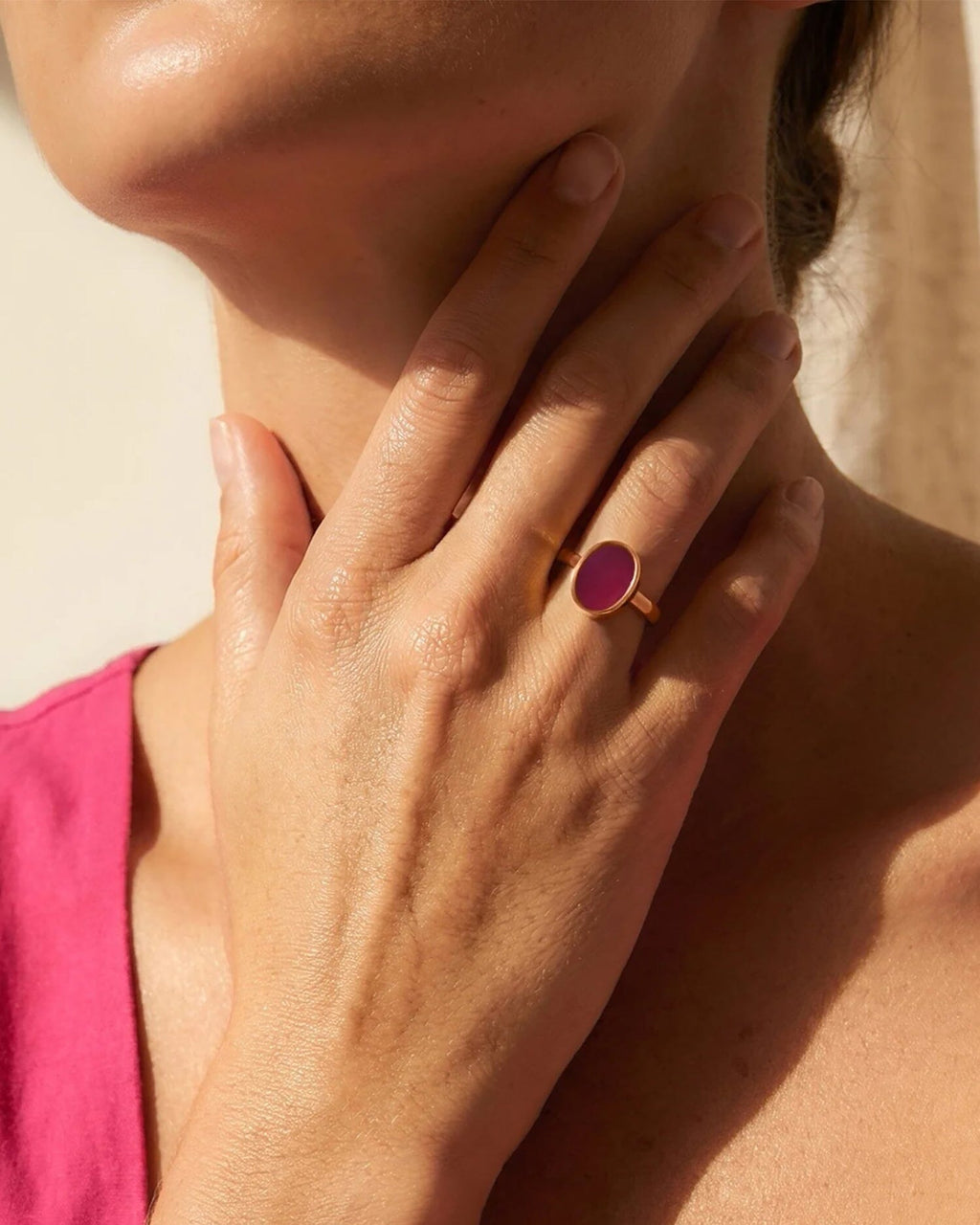 Pink Quartz Ring - Enfolded