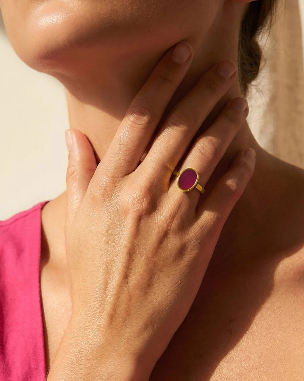 Pink Quartz Ring - Enfolded