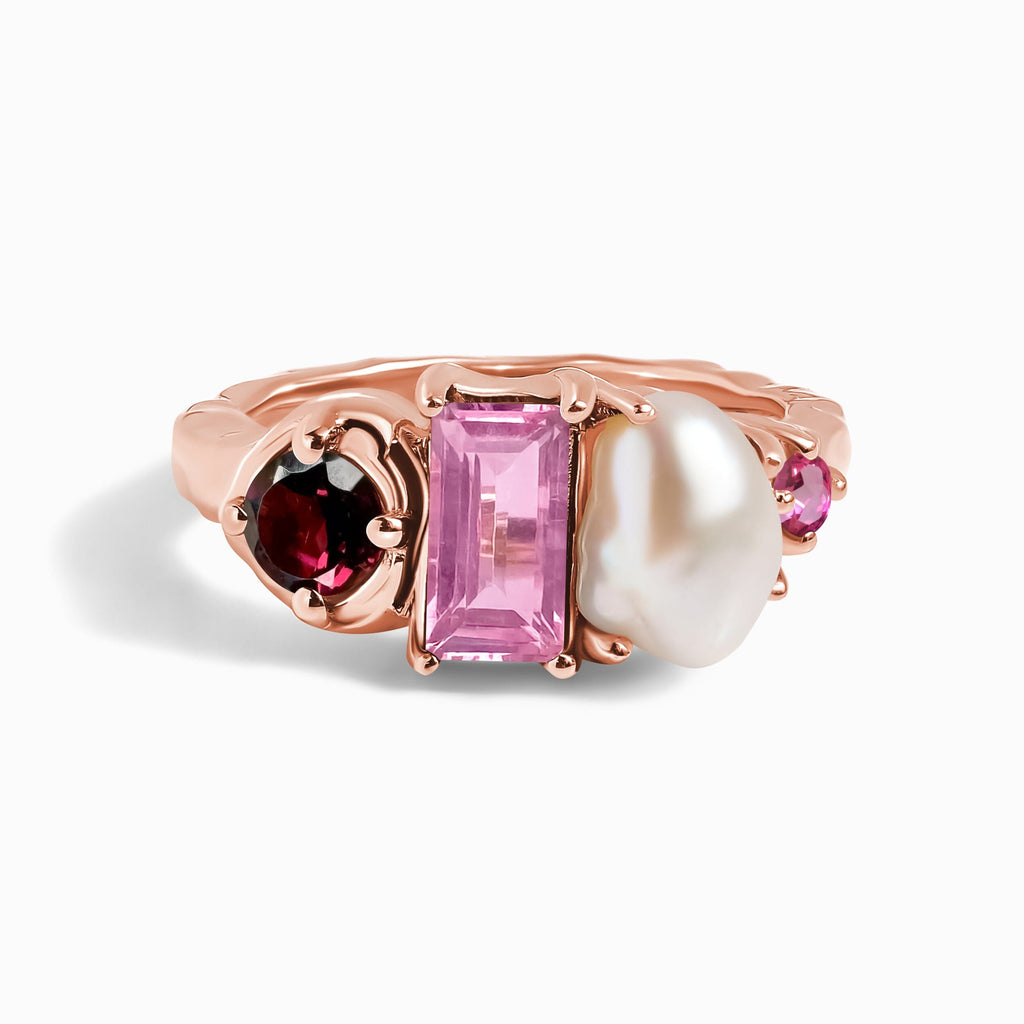 Garnet Pearl Treasure & Magma Rings