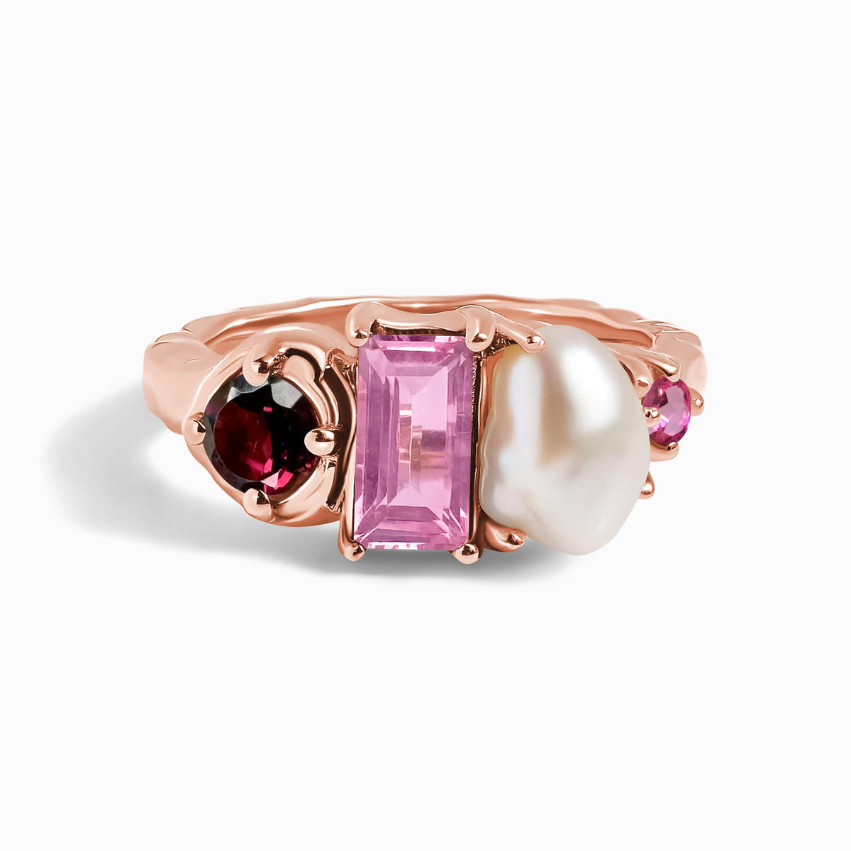 Garnet Pearl Treasure & Magma Rings