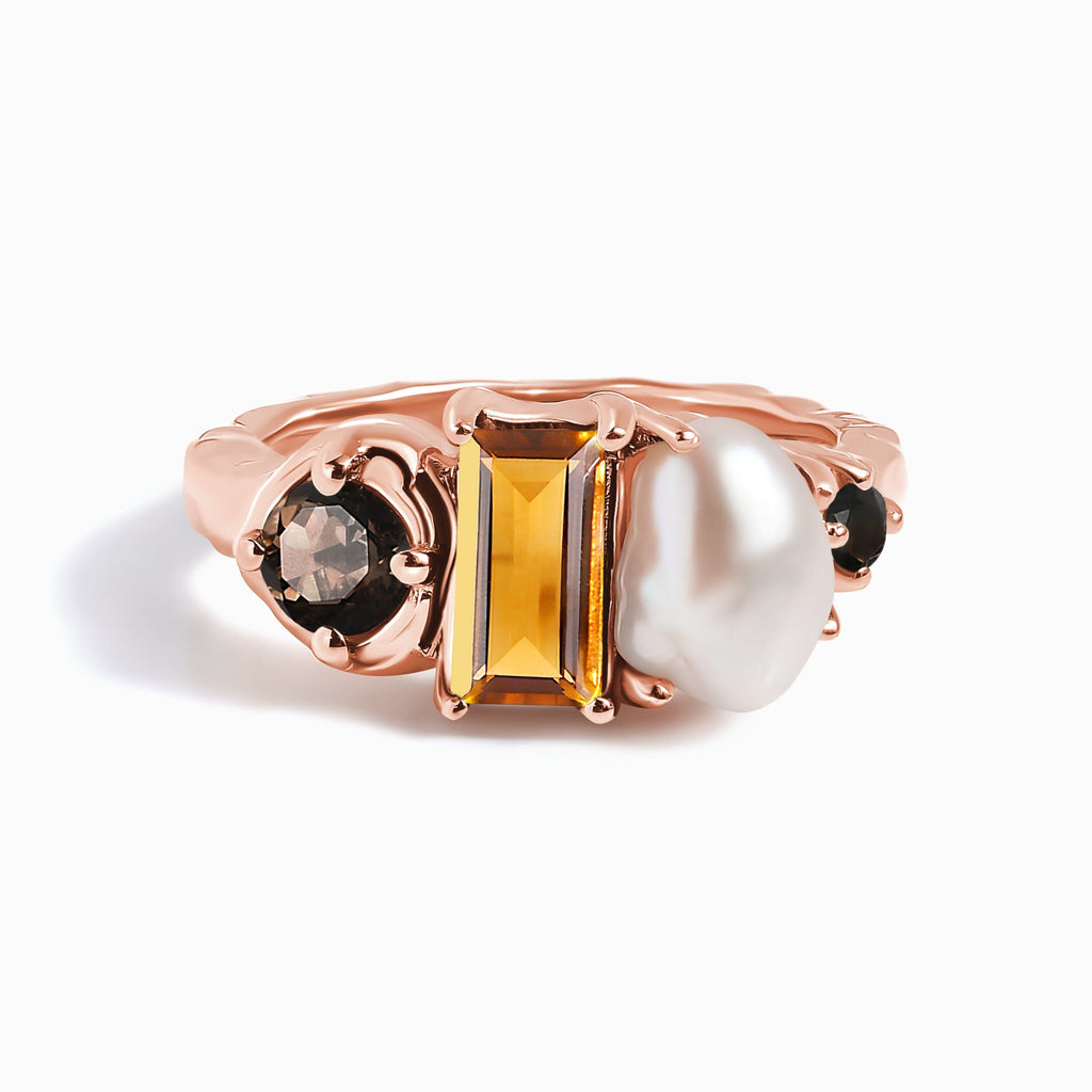 Citrine Pearl Treasure & Magma Ring