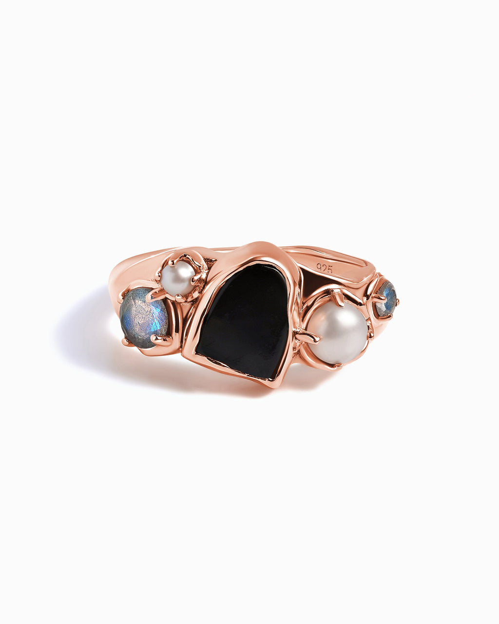 Black Obsidian Pearl Ring - Heirloom