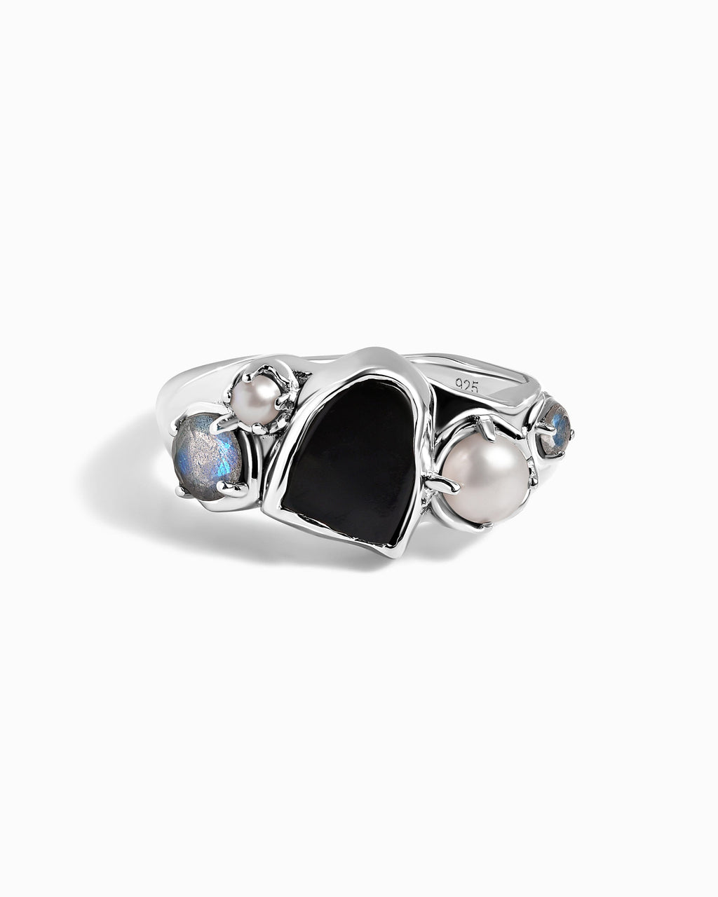Black Obsidian Pearl Ring - Heirloom