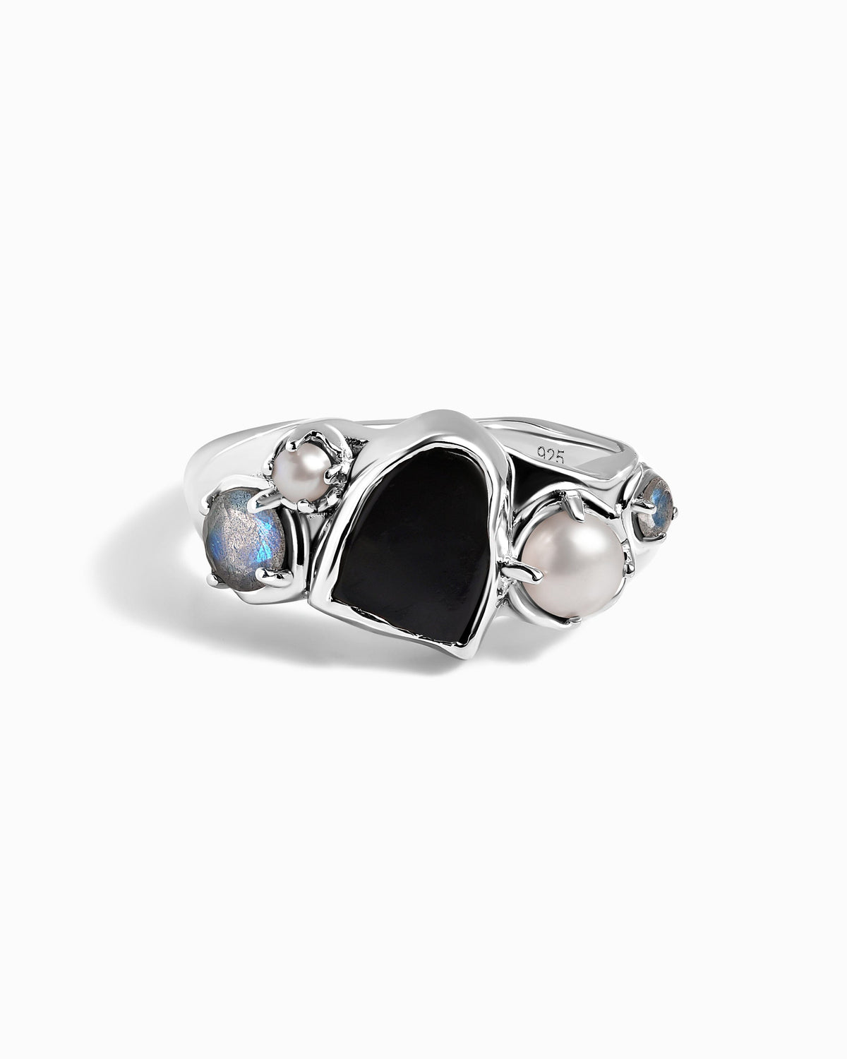 Black Obsidian Pearl Ring - Heirloom