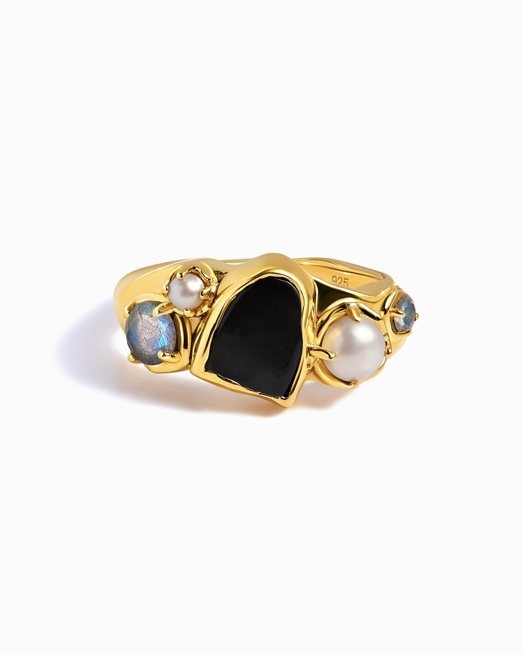 Black Obsidian Pearl Ring - Heirloom