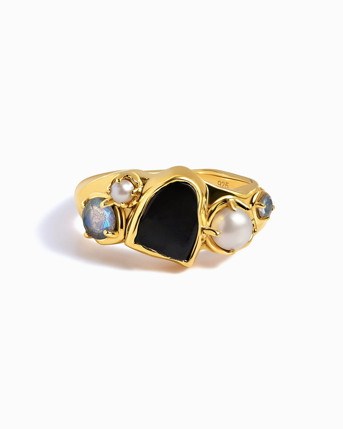 Black Obsidian Pearl Ring - Heirloom