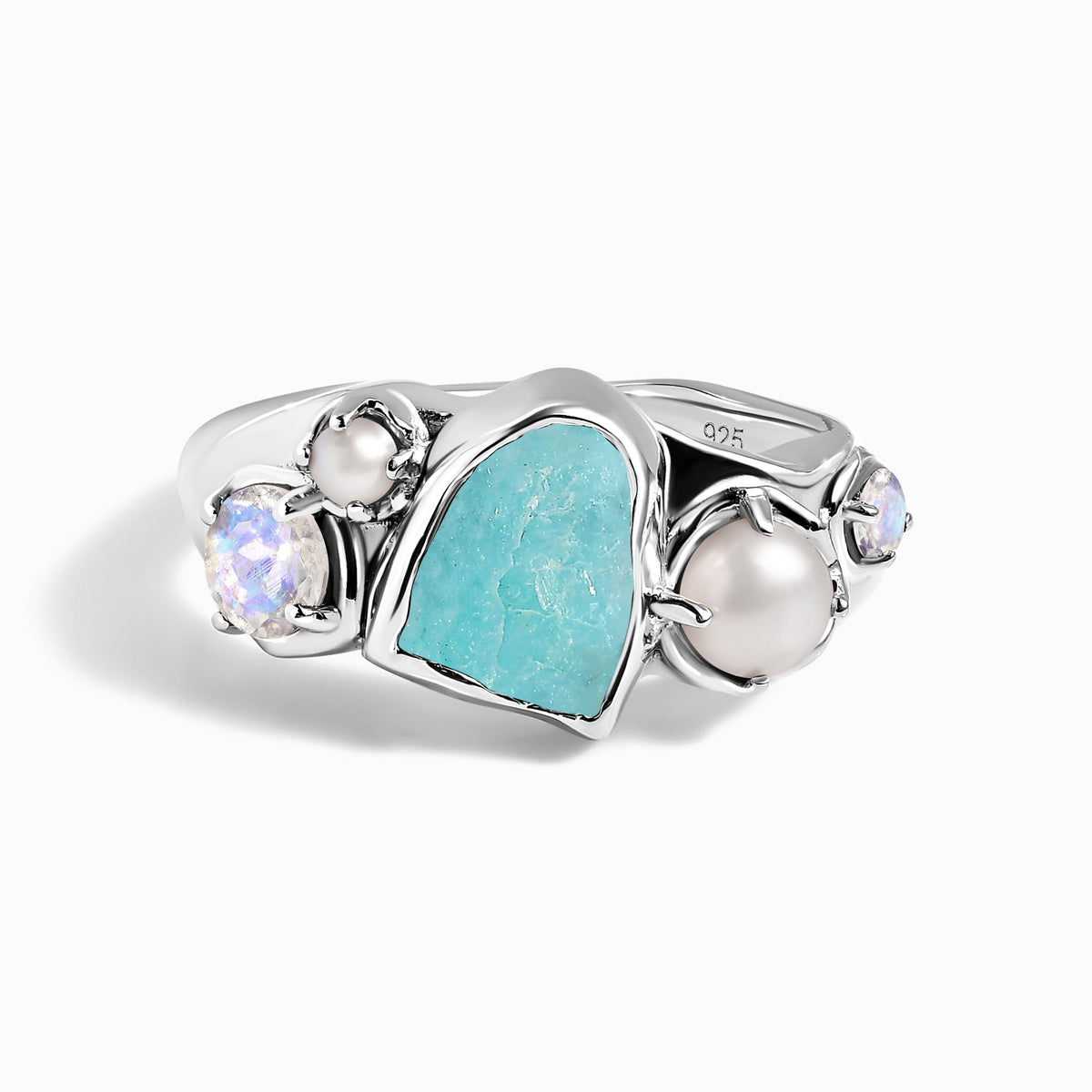 Amazonite Pearl Ring - Heirloom