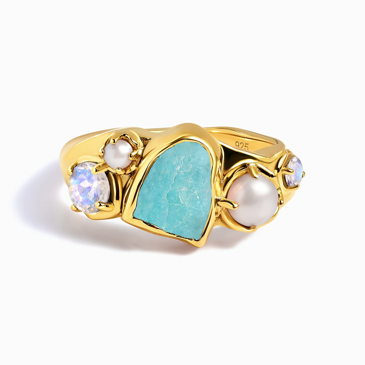 Amazonite Pearl Ring - Heirloom