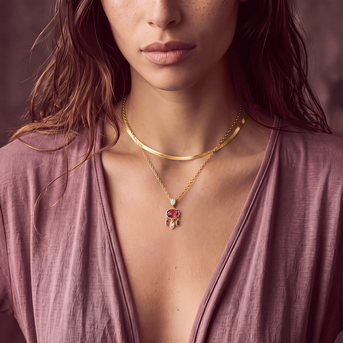 Pink Topaz Necklace - Dreamcatcher