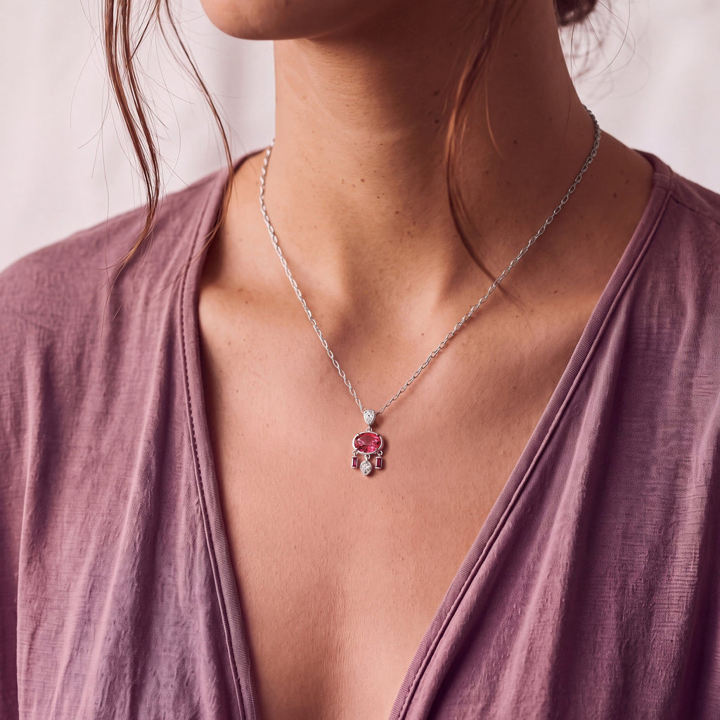 Pink Topaz Necklace - Dreamcatcher