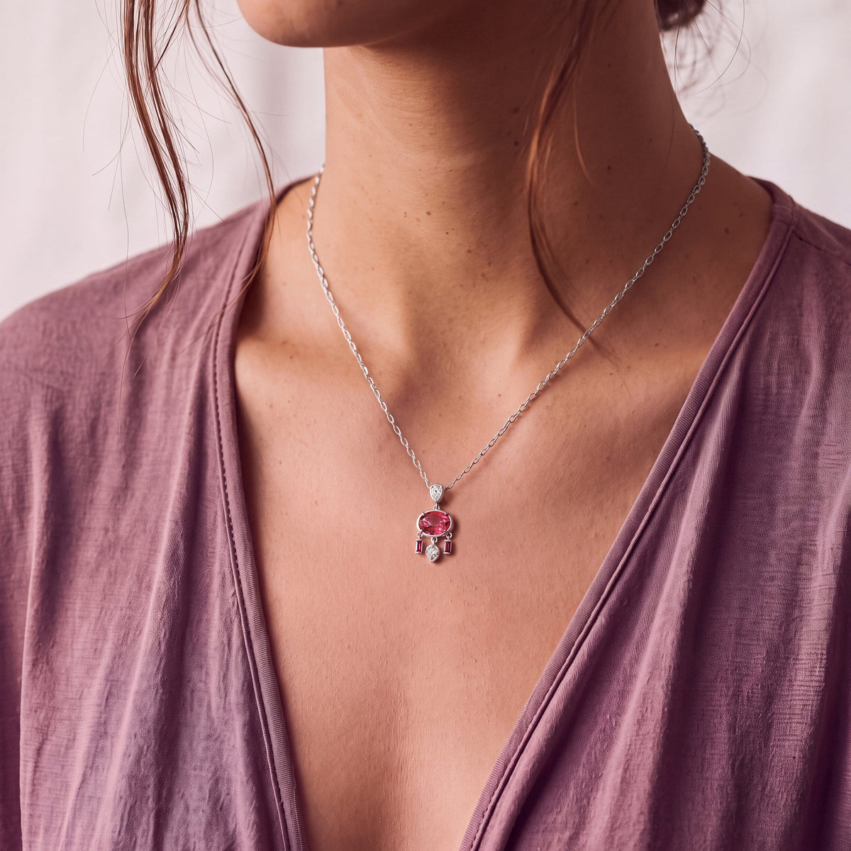 Pink Topaz Necklace - Dreamcatcher