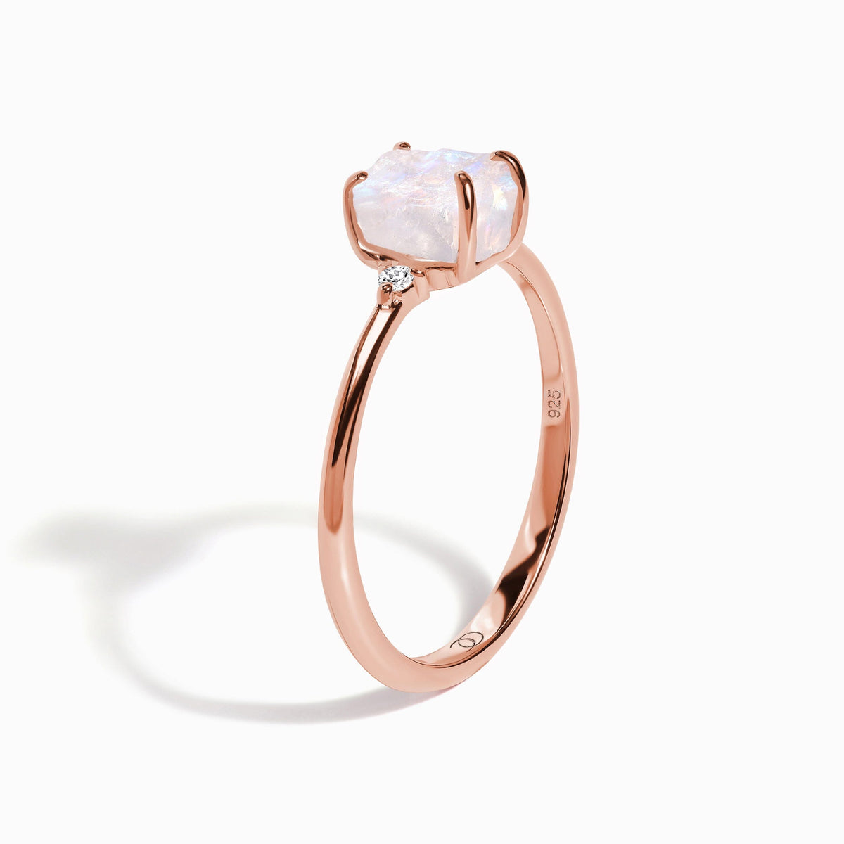 Fine Moonstone Lab Diamond Ring - Petite Allure