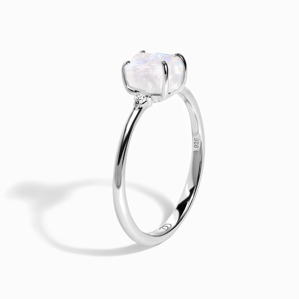Fine Moonstone Lab Diamond Ring - Petite Allure
