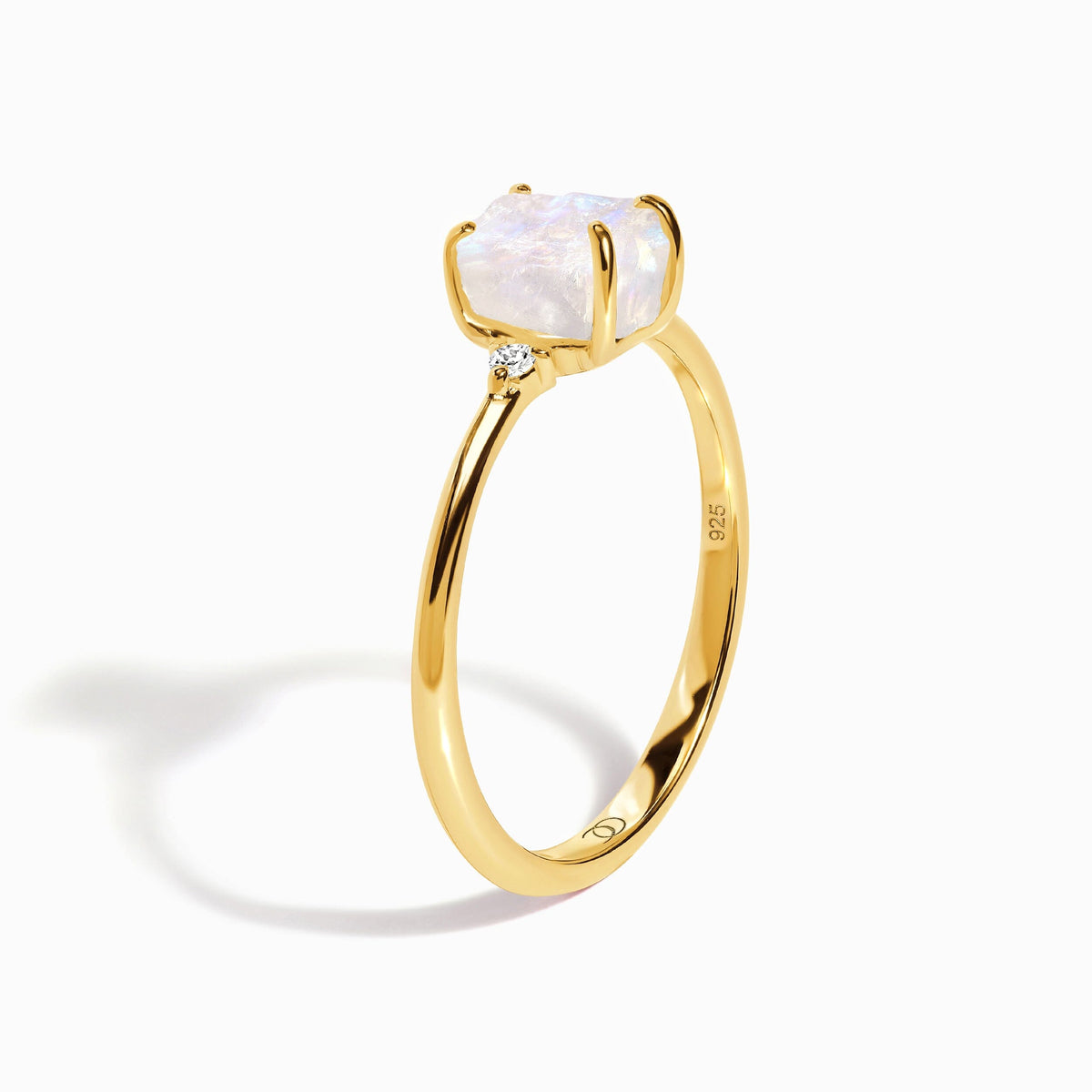 Fine Moonstone Lab Diamond Ring - Petite Allure