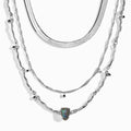 Labradorite Flowing Necklace & Herringbone Chain
