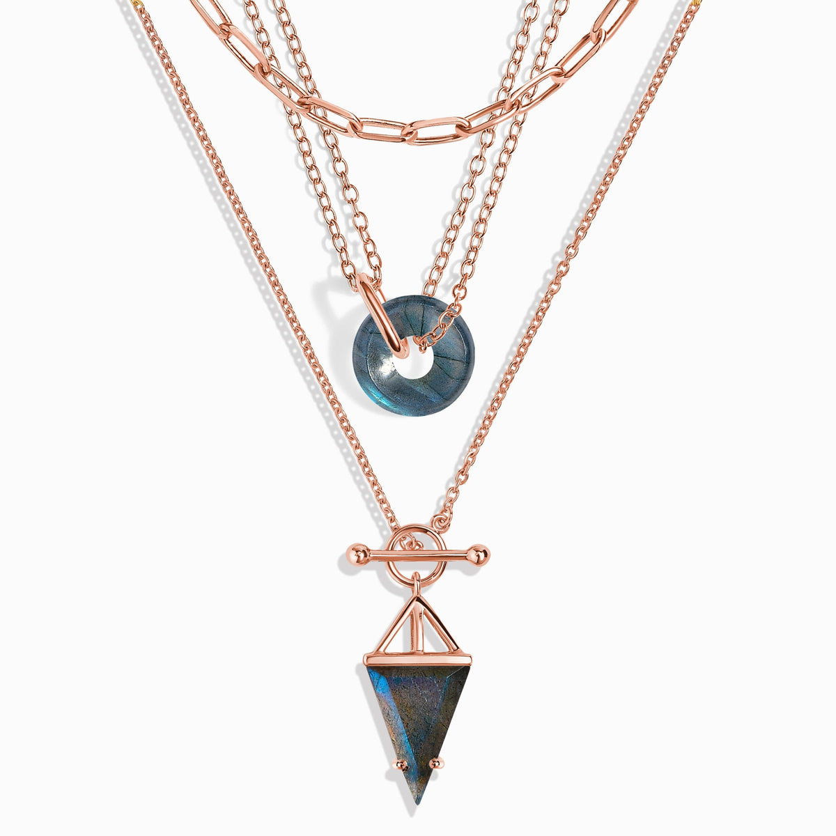 Labradorite Heroine T-Lock & Ora Necklaces & Widelink Chain