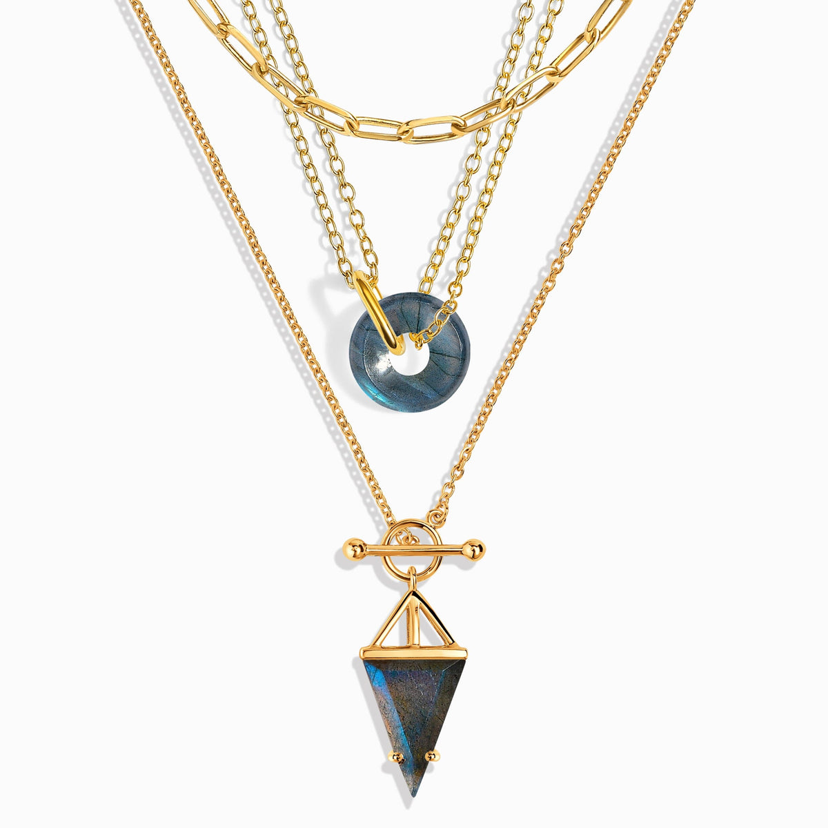 Labradorite Heroine T-Lock & Ora Necklaces & Widelink Chain