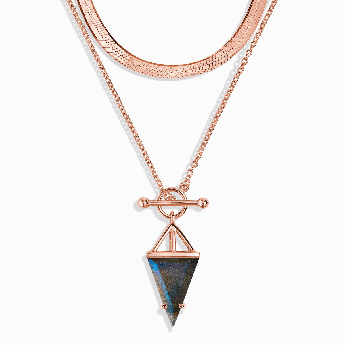 Labradorite Heroine & Herringbone Necklaces