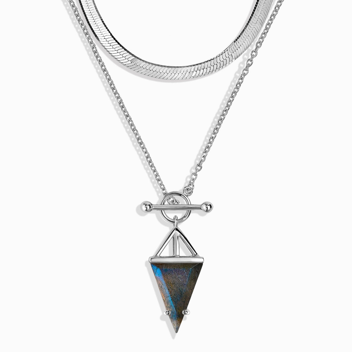 Labradorite Heroine & Herringbone Necklaces