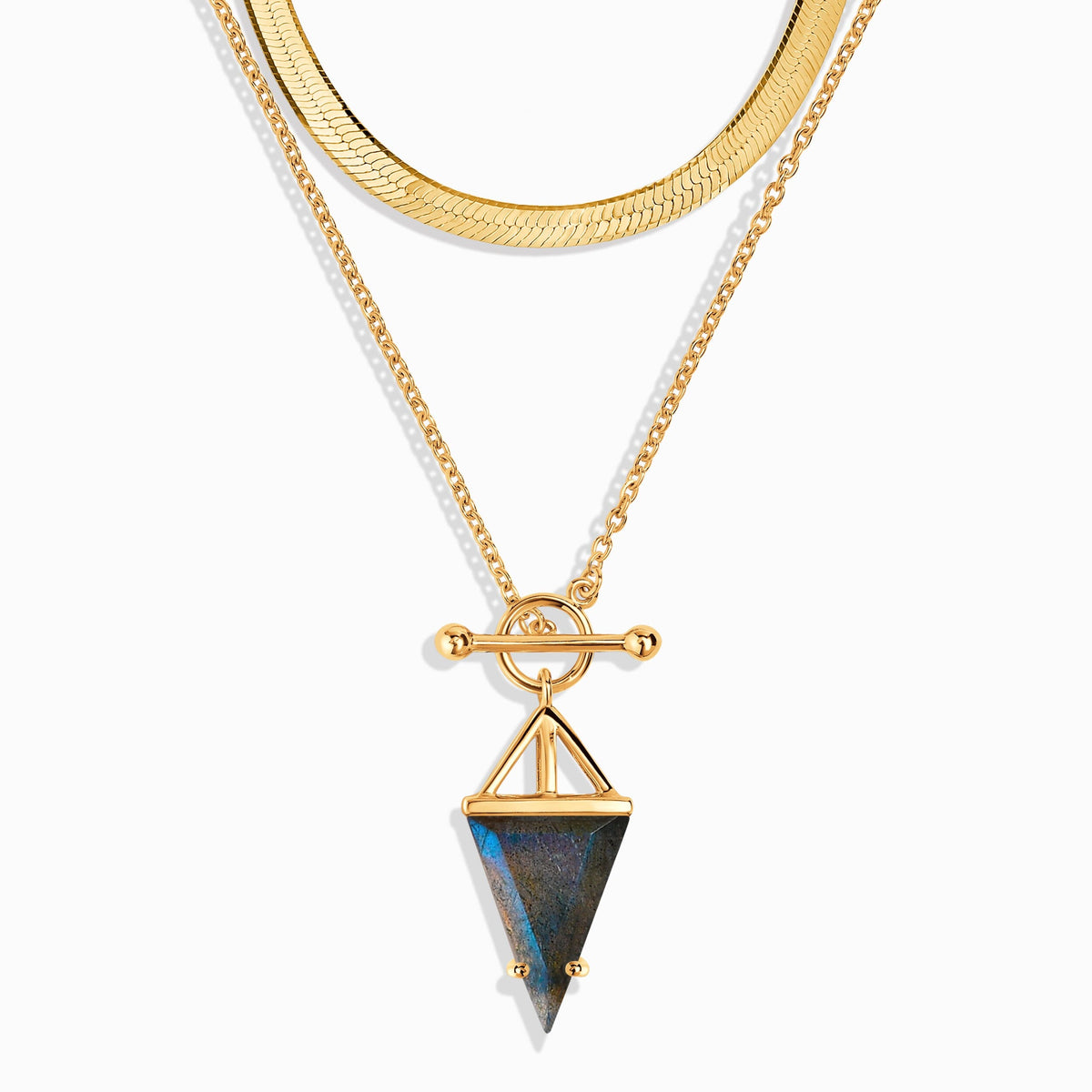 Labradorite Heroine & Herringbone Necklaces