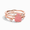 Rose Quartz Ring - Flow - Solid Gold