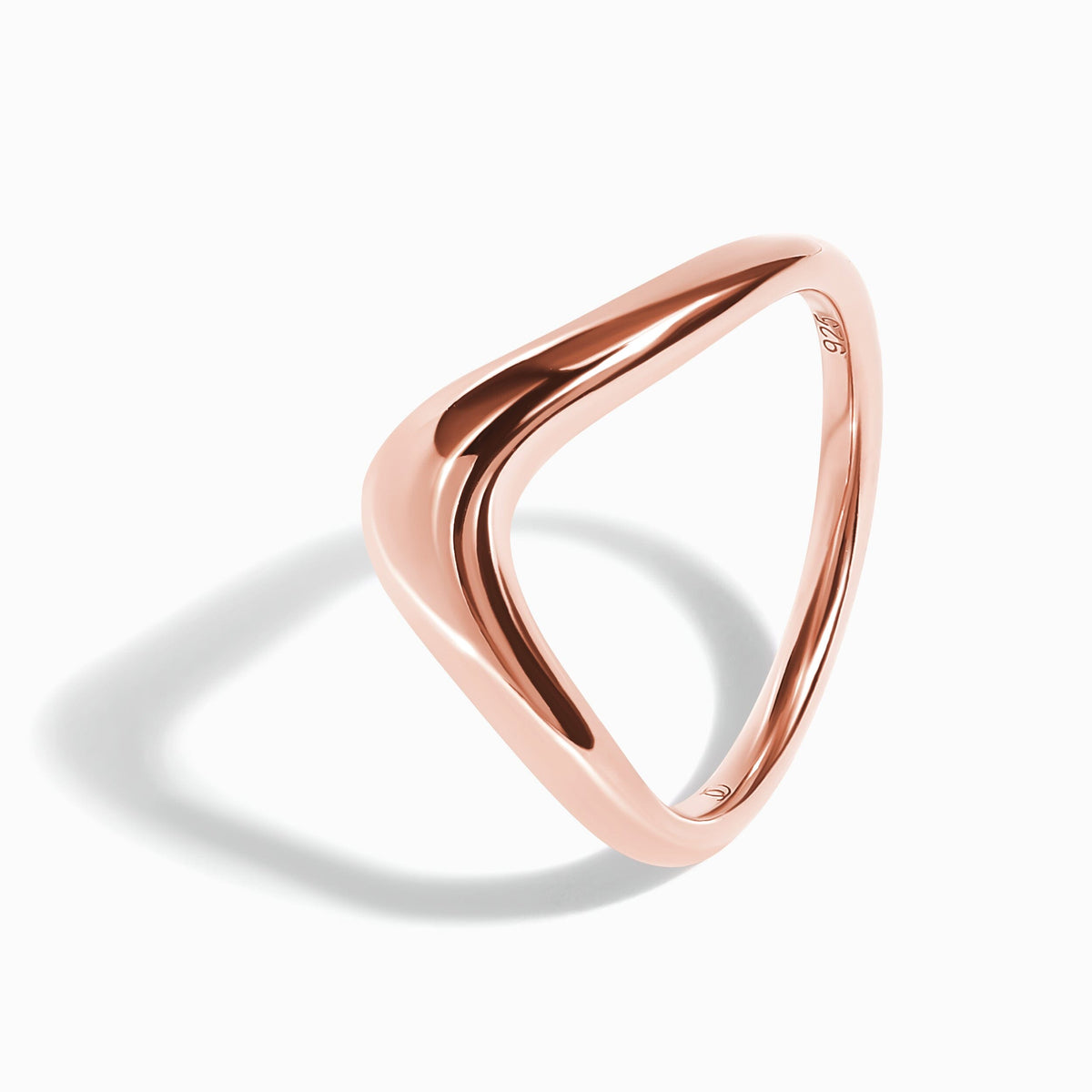 Stackable Ring Band - Dome Wishbone