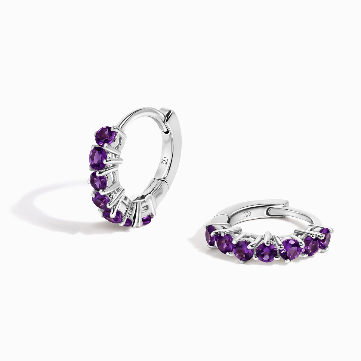 Amethyst Earrings - Bonny Hoops - February Birthstone