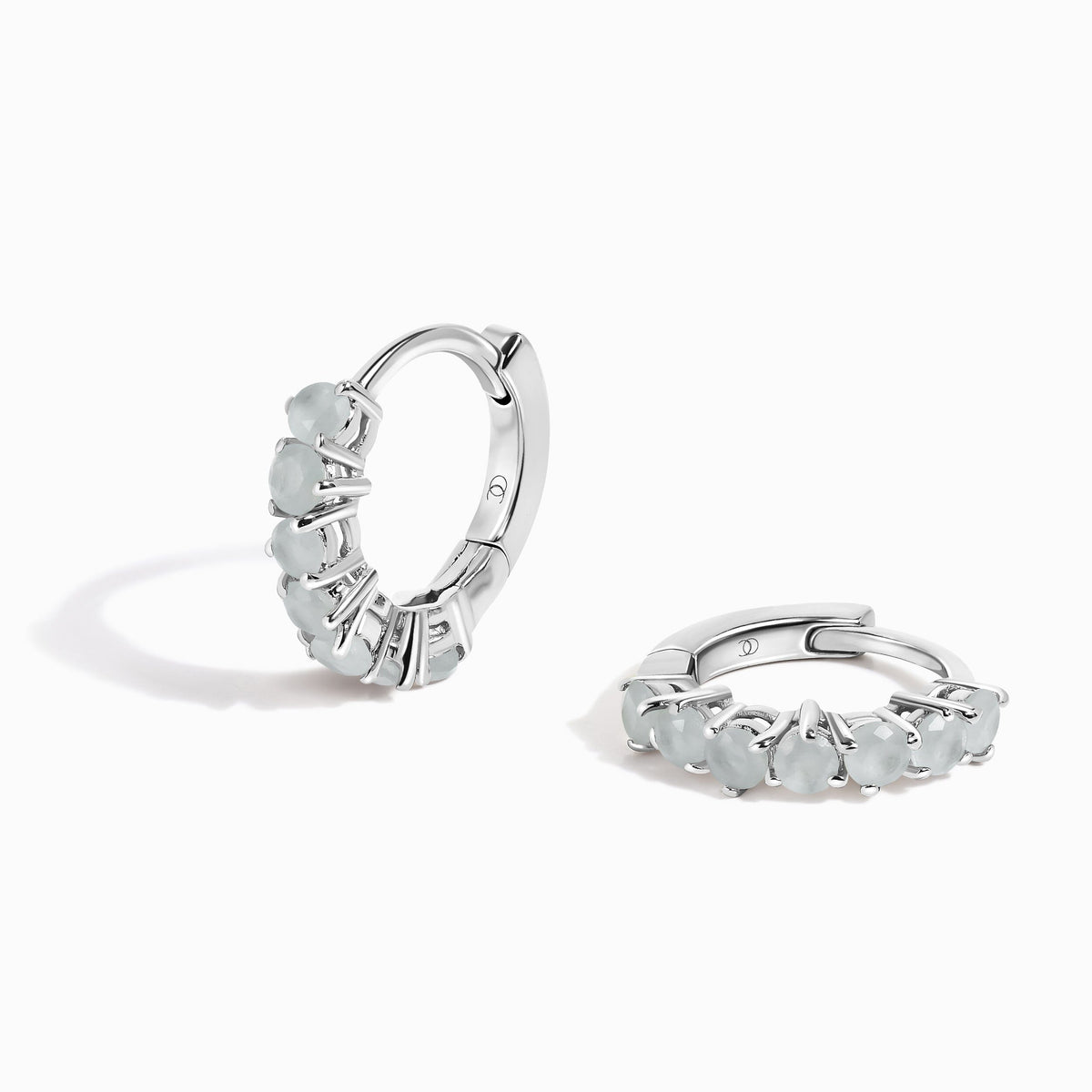 Aquamarine Earrings - Bonny Hoops - March Birthstone
