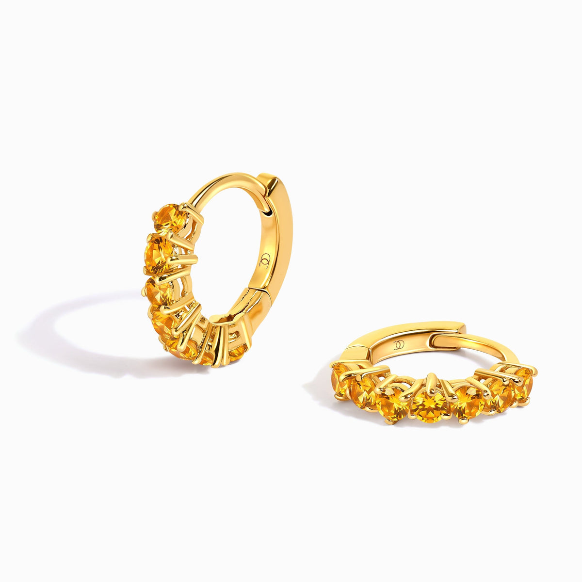 Citrine Earrings - Bonny Hoops - November Birthstone