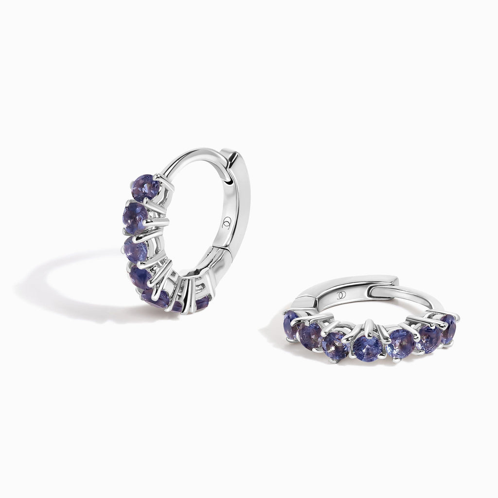 Iolite Earrings - Bonny Hoops - September Birthstone