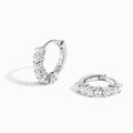 White Topaz Earrings - Bonny Hoops - April Birthstone