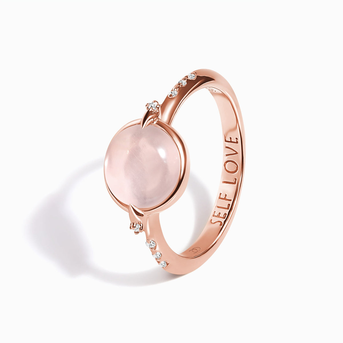Rose Quartz Energy Ring - Self-Love Engraved