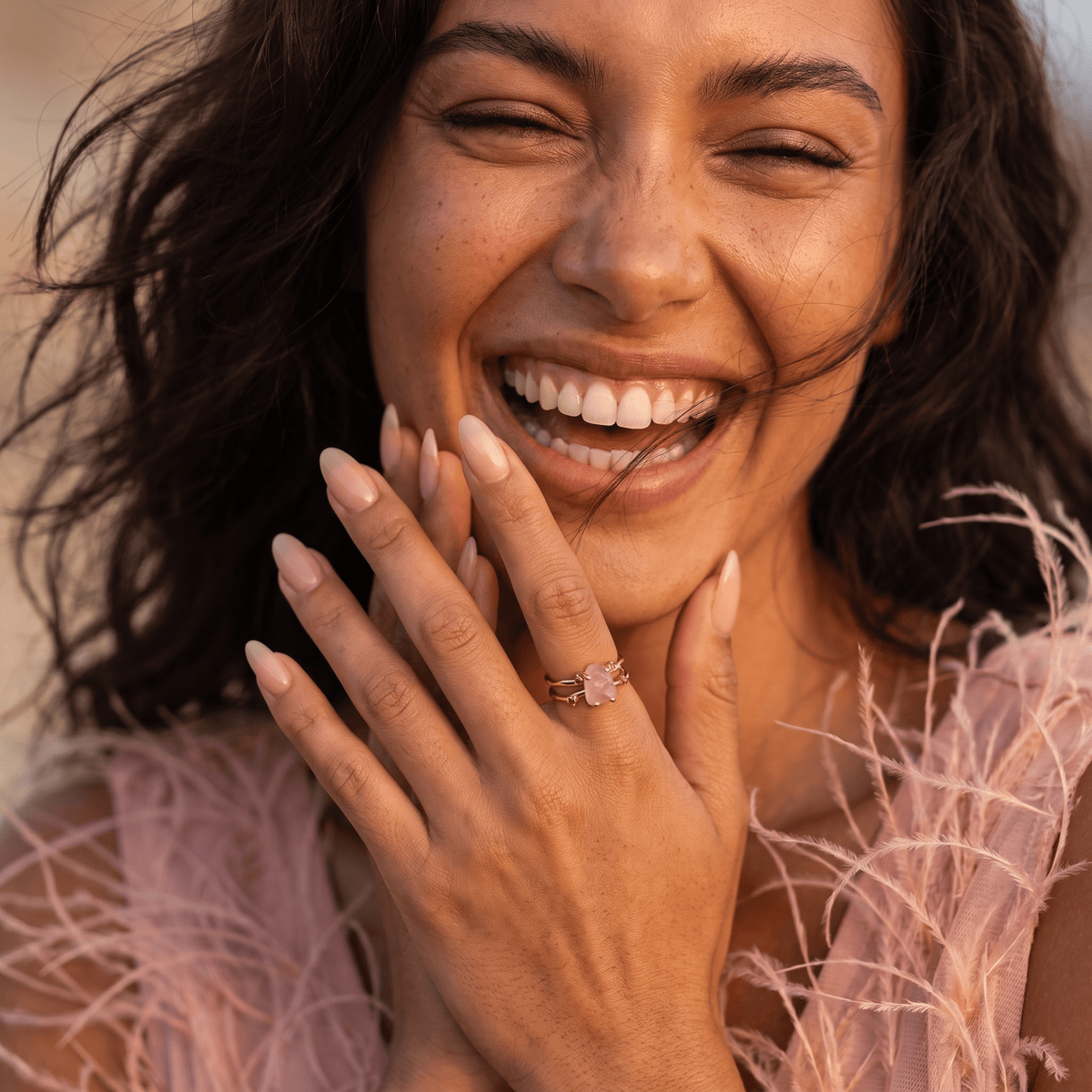 Rose Quartz Ruby Ring - Flow