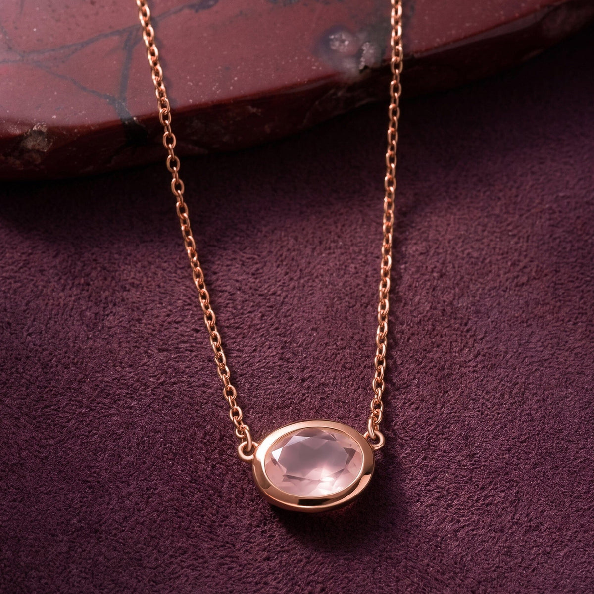 Rose Quartz Necklace - Skin-Touch