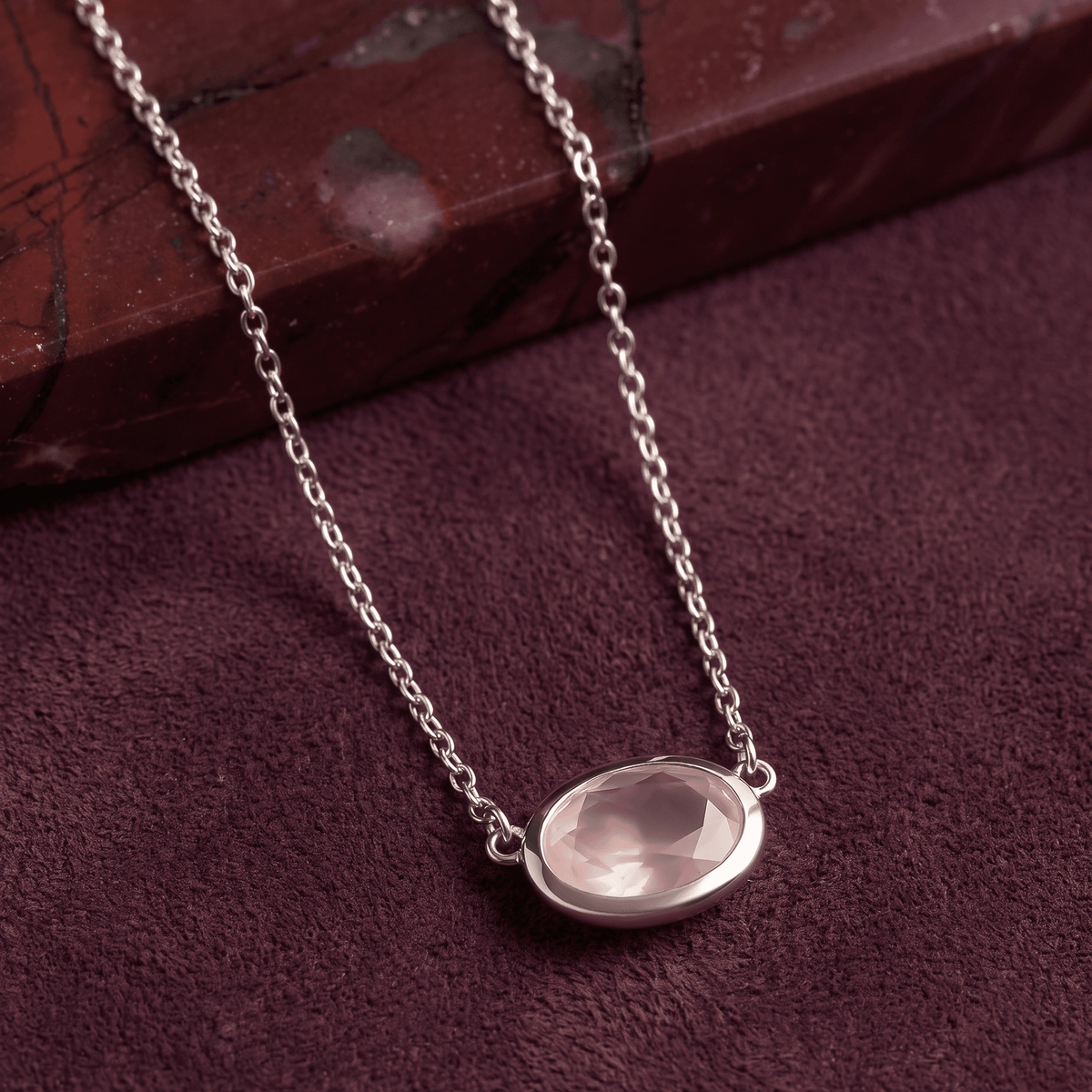 Rose Quartz Necklace - Skin-Touch
