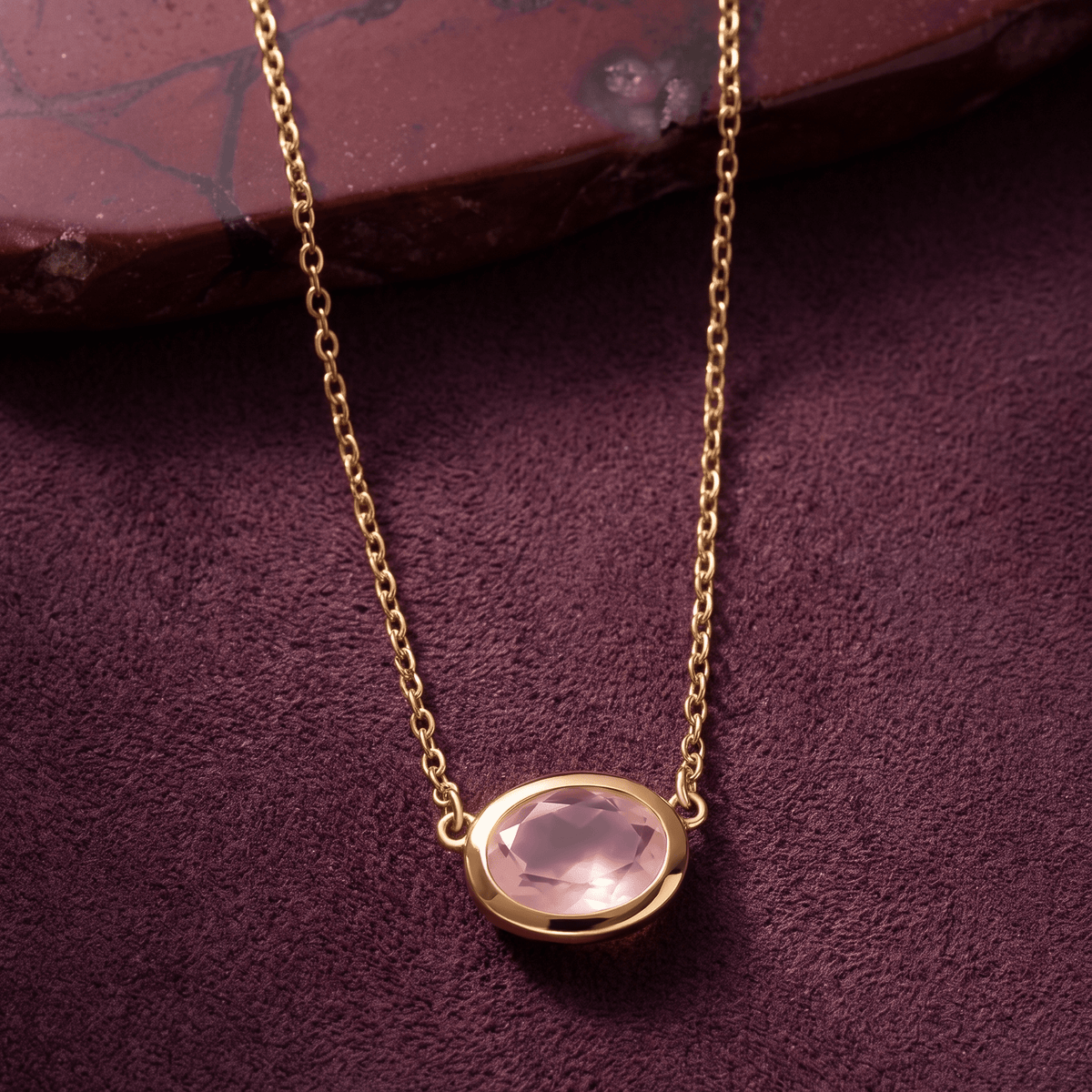 Rose Quartz Necklace - Skin-Touch