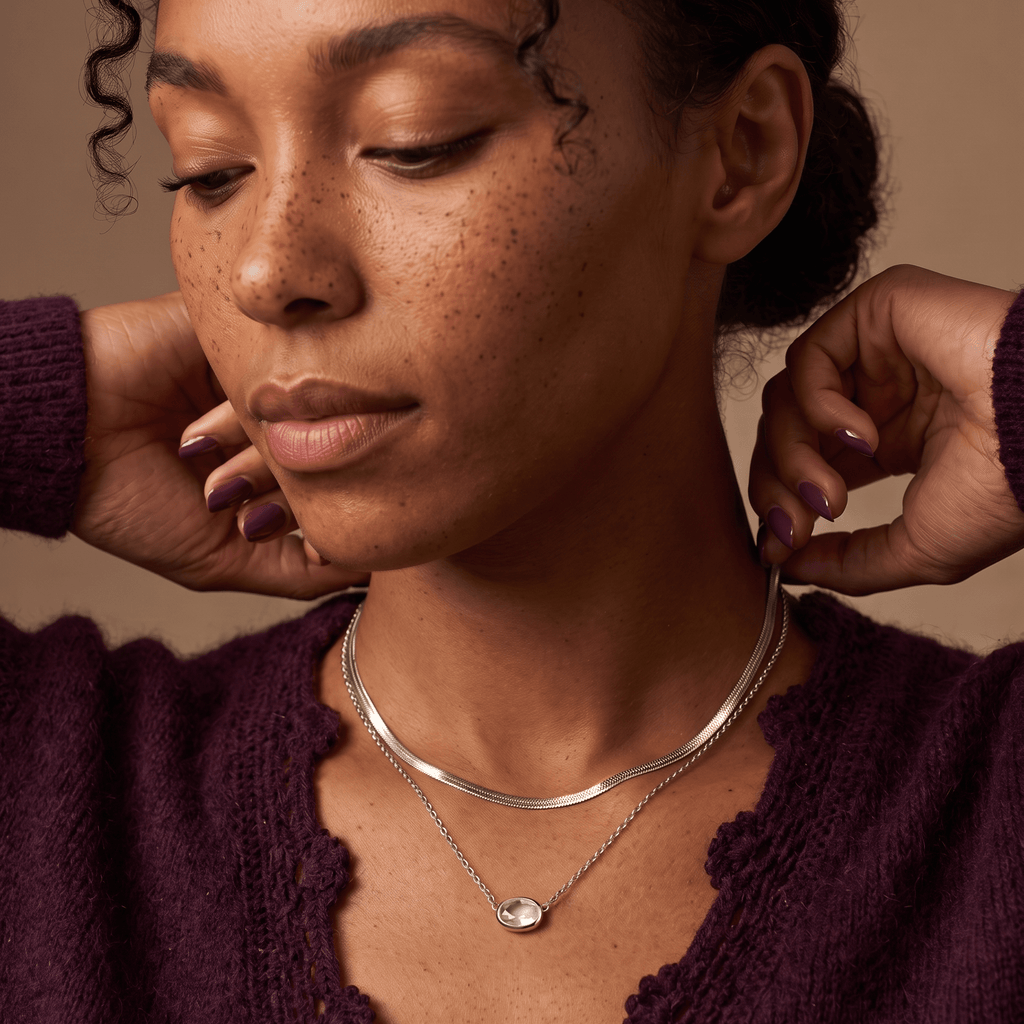 Rose Quartz Necklace - Skin-Touch