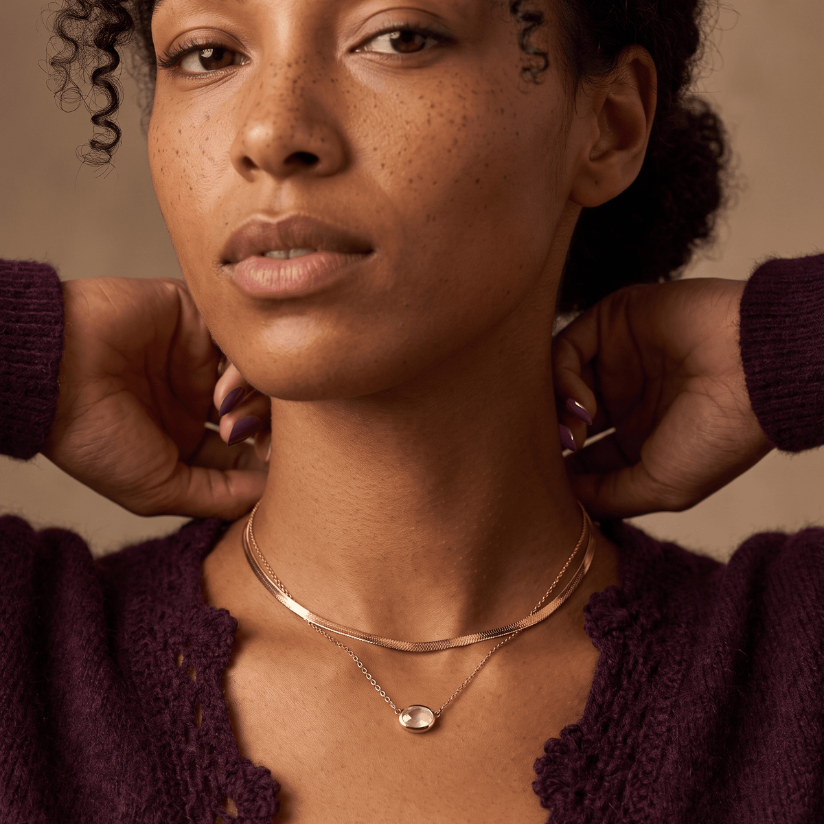 Rose Quartz Necklace - Skin-Touch