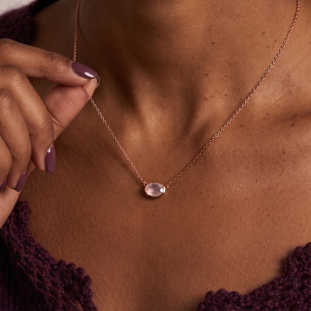 Rose Quartz Necklace - Skin-Touch