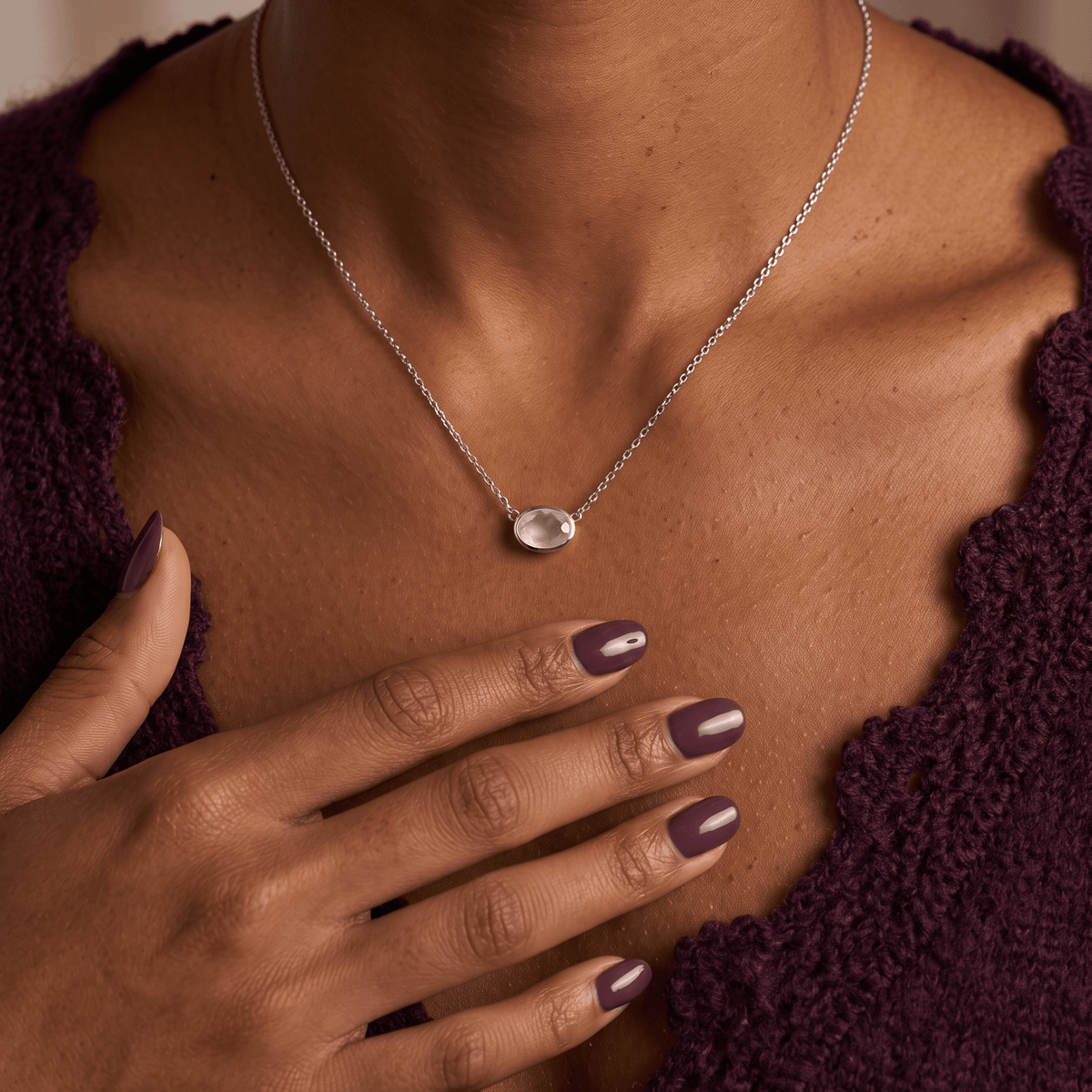 Rose Quartz Necklace - Skin-Touch